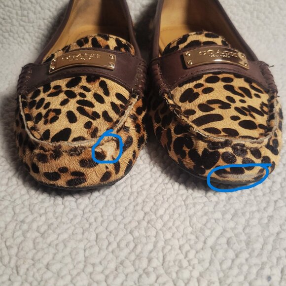 Coach Fredrica Leopard Print Slip-On Driving Loafer Flats - Picture 8 of 11